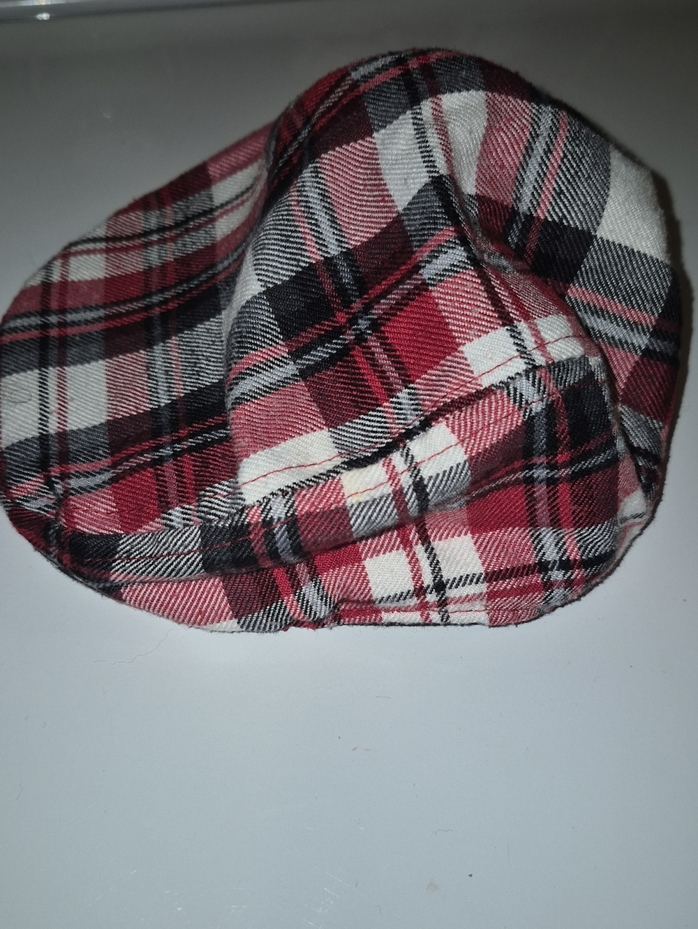 The Children's Place Red Black White Plaid Newsboy Hat